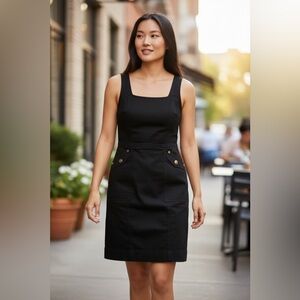 Etcetera Black  Sleeveless Goldtone Hardware Back Zip Dress Size 4